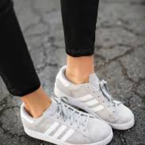 GRAY ADIDAS CAMPUS SNEAKERS - Picture 2 of 4